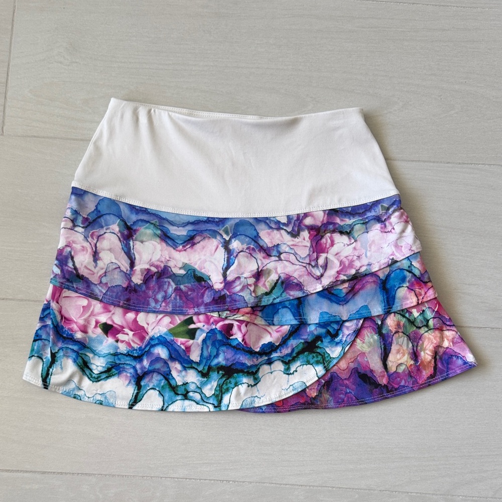 Lucky in Love White and Multicolor Athletic skirt